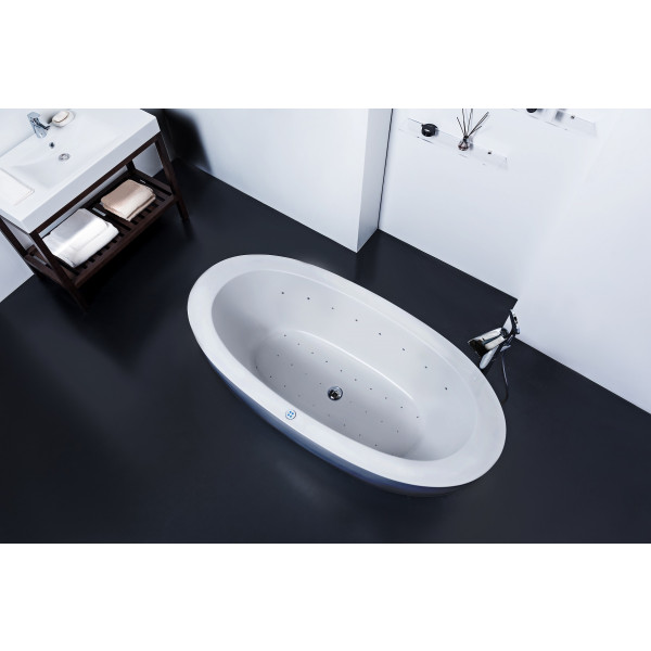Aquatica PS174B-Wht-Rlx Purescape Free Standing Relax Air Massage Bathtub in White