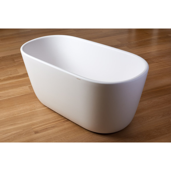 Aquatica PS602M-Mini-Wht Lullaby Freestanding Solid Surface Bathtub in White