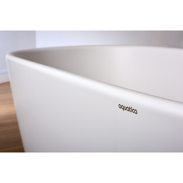 Aquatica PS602M-Mini-Wht Lullaby Freestanding Solid Surface Bathtub in White