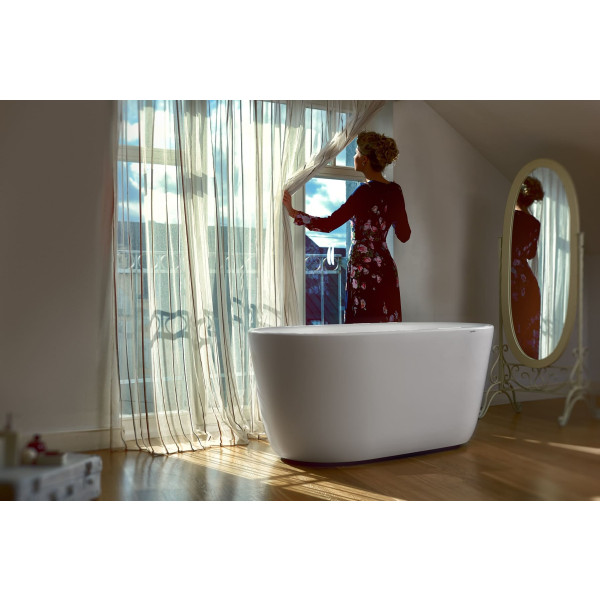 Aquatica PS602M-Mini-Wht Lullaby Freestanding Solid Surface Bathtub in White