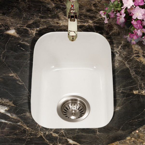 Houzer PTB-1318 Platus 18" Fireclay Rectangular Single Bowl Bar/Prep Sink