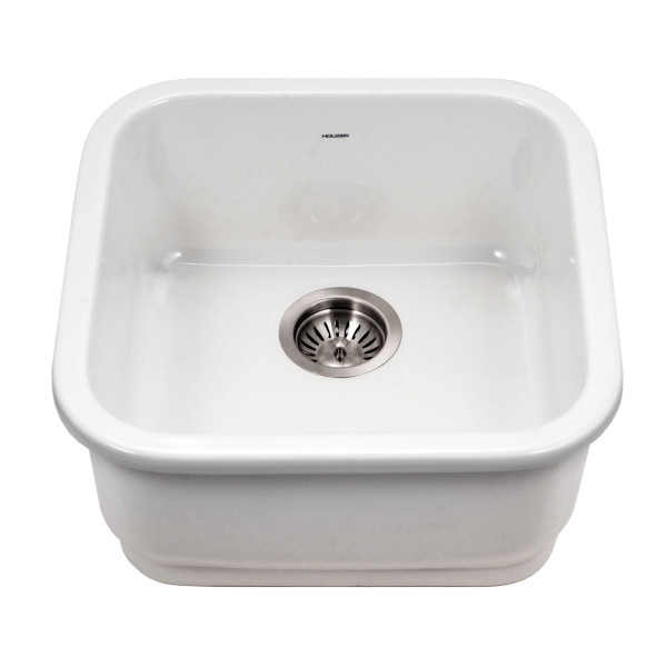 Houzer PTB-1919 Platus 19" Fireclay Undermount Square Single Bowl Bar/Prep Sink