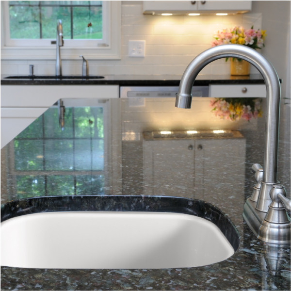 Houzer PTB-1919 Platus 19" Fireclay Undermount Square Single Bowl Bar/Prep Sink
