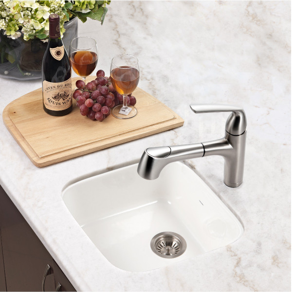 Houzer PTB-1919 Platus 19" Fireclay Undermount Square Single Bowl Bar/Prep Sink