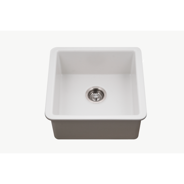Houzer PTB-2020 Platus 20" Fireclay Undermount Single Bowl Bar/Prep Sink