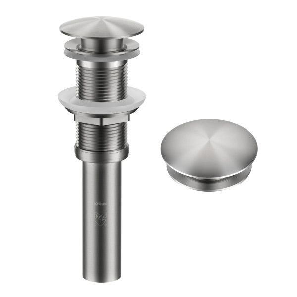 KRAUS PU-10SFS Pop-Up Drain for Bathroom Sink No Overflow in Stainless Steel