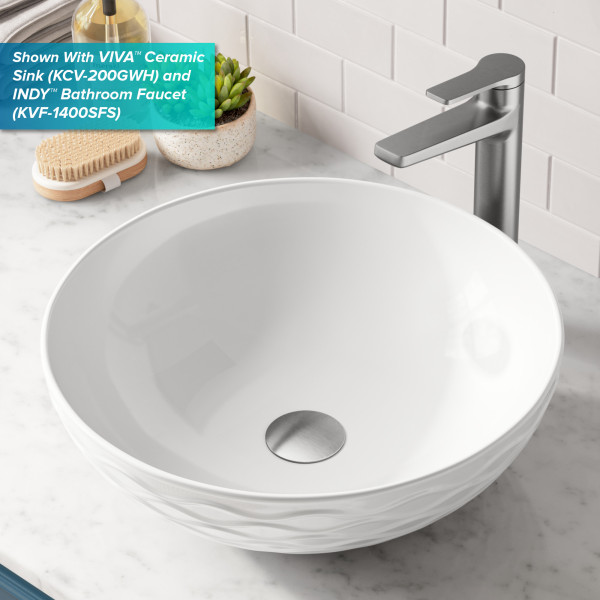 KRAUS PU-10SFS Pop-Up Drain for Bathroom Sink No Overflow in Stainless Steel