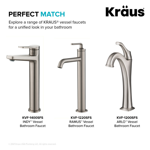 KRAUS PU-10SFS Pop-Up Drain for Bathroom Sink No Overflow in Stainless Steel