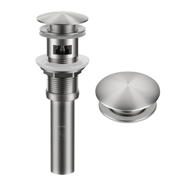 KRAUS PU-11SFS Pop-Up Drain for Bathroom Sink with Overflow in Stainless Steel