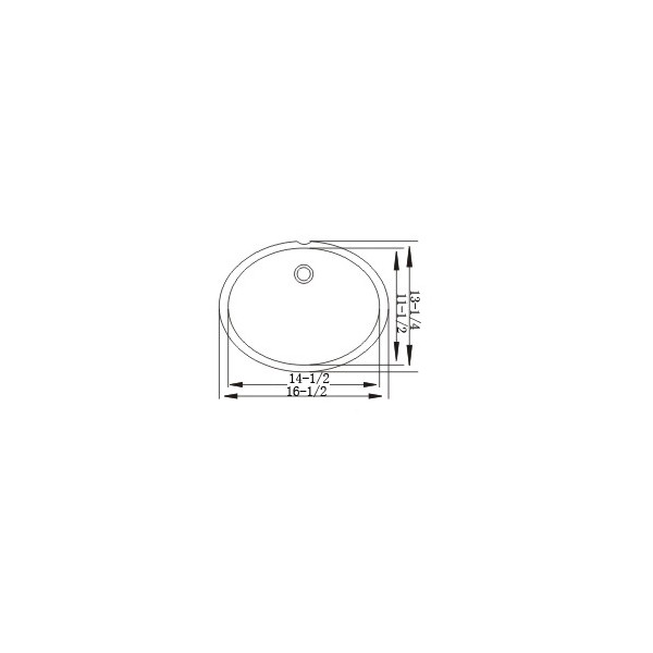 Lenova PU-902W White Oval Porcelain Undermount Sink 16 1/2 X 13 3/8 X 6