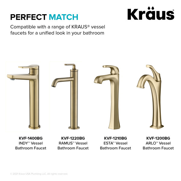 Kraus PU-L10 Bathroom Sink Pop-Up Drain with Extended Thread
