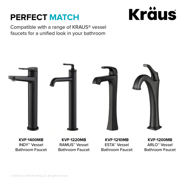 Kraus PU-L10 Bathroom Sink Pop-Up Drain with Extended Thread