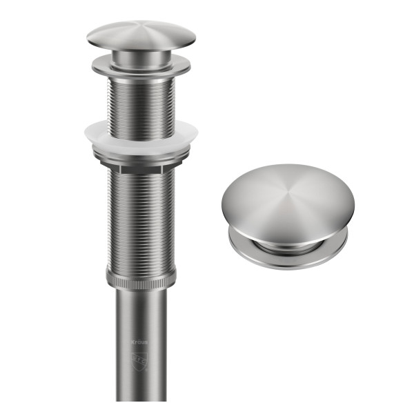 KRAUS PU-L10SFS Sink Pop-Up Drain Extended Thread No Overflow in Stainless Steel