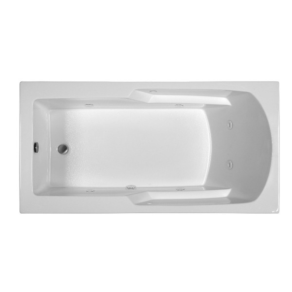 Reliance R6032ERRW 59.25 Inch Rectangular End Drain Whirlpool Bath