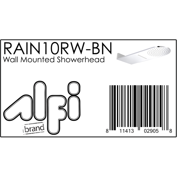 ALFI Brand RAIN10RW 10" Wall-Mounted Square Waterfall Rain Shower Head
