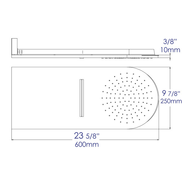 ALFI Brand RAIN10RW 10" Wall-Mounted Square Waterfall Rain Shower Head