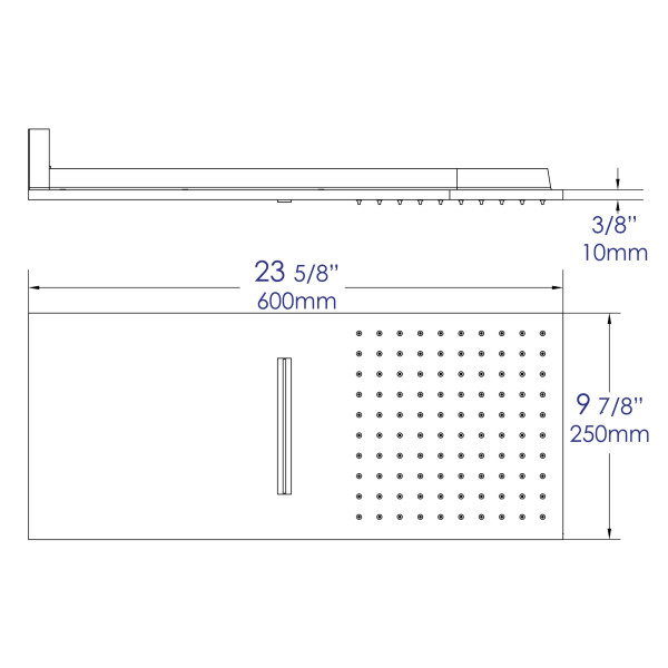 ALFI Brand RAIN10SW 10" Wall-Mounted Square Waterfall Rain Shower Head