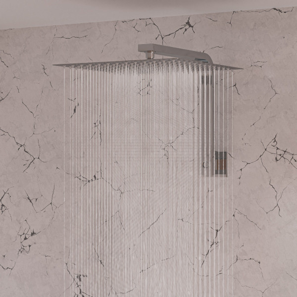 Alfi brand RAIN12S-BSS Solid Stainless Steel 12" Square Ultra Thin Rain Shower Head