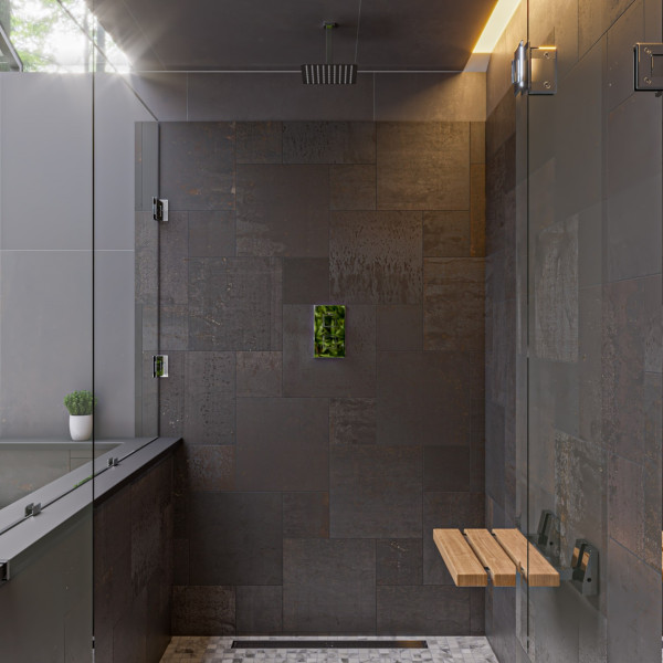 ALFI brand RAIN8S Thin Square Rainfall Shower Head In Solid Stainless Steel