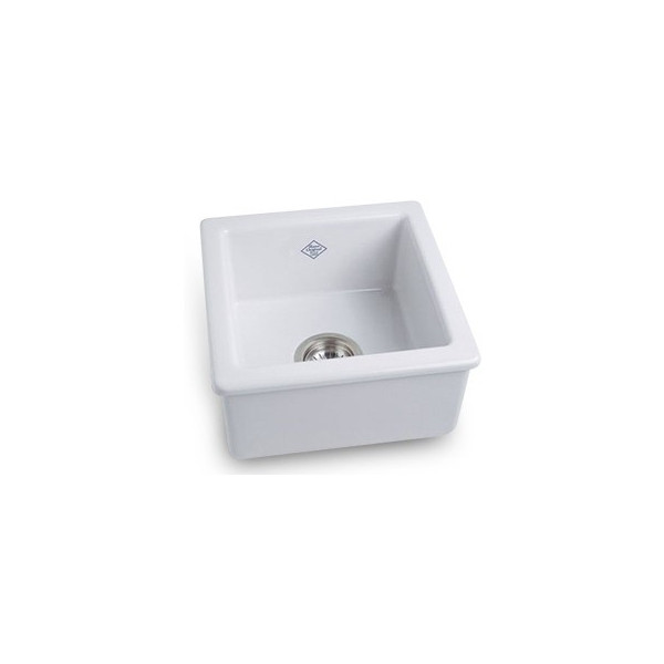 White Rohl RC1515 15'' Shaws Original Fireclay Farmhouse Sink