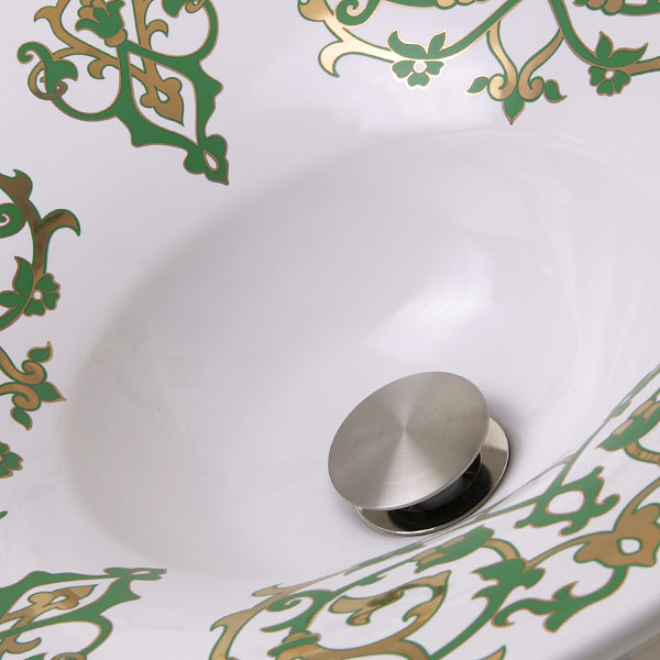 Nantucket Sinks RC77240GF Lugano Fireclay Hand-decorated Vanity Sink