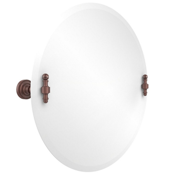 Allied Brass RD-90 Retro Dot 22 Inch Round Tilt Mirror with Beveled Edge