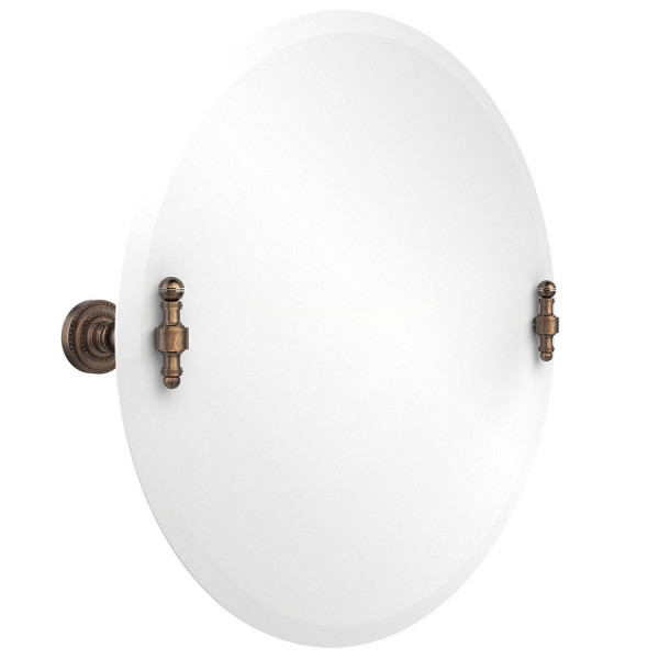 Allied Brass RD-90 Retro Dot 22 Inch Round Tilt Mirror with Beveled Edge