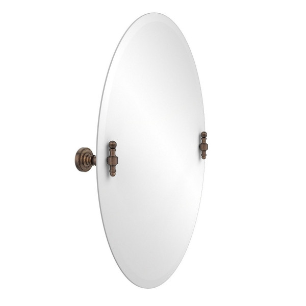 Allied Brass RD-91 Retro Dot 21" x 29" Oval Tilt Mirror with Beveled Edge