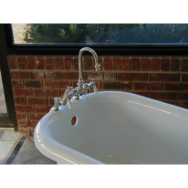 Restoria RD554-RM 66" Bone Double Ended ClawFoot Tub with Faucet Holes