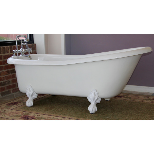 Restoria RS551-WH Imperial 5 Foot 6" Slipper Tub With Tub Wall Faucet Holes