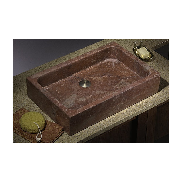 Lenova SAC03 Travertine Rectangle Single Bowl Stone Sink Above Counter