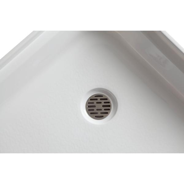 Anzzi SB-AZ01NO Randi 36x36" White Neo-Angle Double Threshold Shower Base