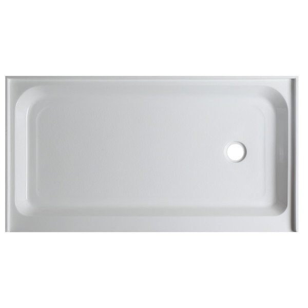 Anzzi SB-AZ03RD Tier 32x60" White Right Drain Single Threshold Shower Base