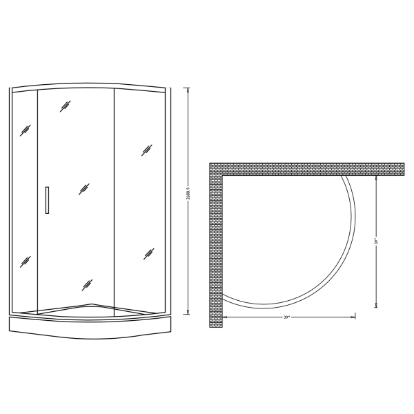 ANZZI SD-AZ01-01 Baron Series Framed Sliding Shower Door With Handle