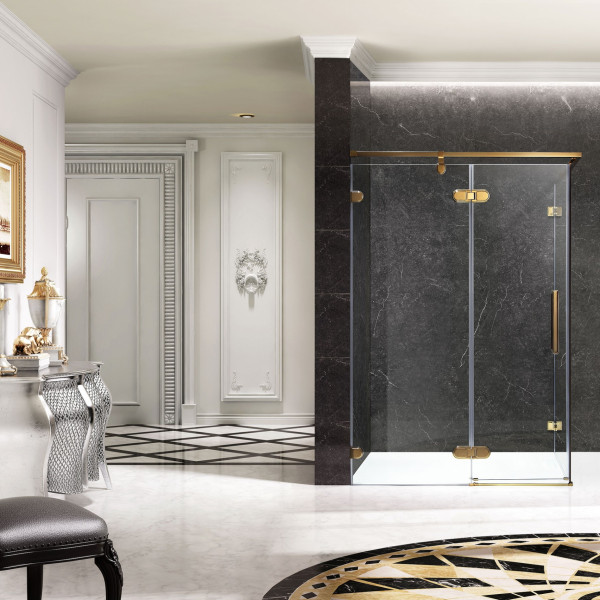 ANZZI SD-AZ21GD Sultan Series Rectangular Bathroom Shower Enclosure In Gold