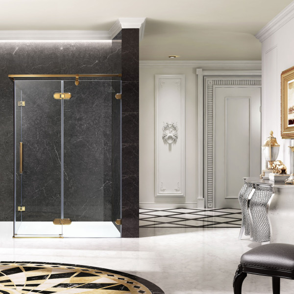 ANZZI SD-AZ21GD Sultan Series Rectangular Bathroom Shower Enclosure In Gold