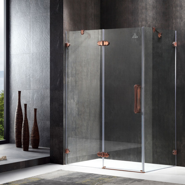 ANZZI SD-AZ25BZ Deacon Shower Enclosure In Antiqued Bronze With Clear Glass