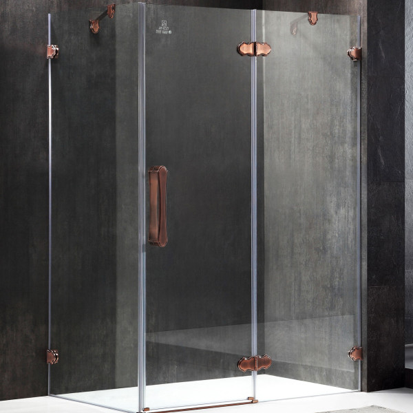 ANZZI SD-AZ25BZ Deacon Shower Enclosure In Antiqued Bronze With Clear Glass