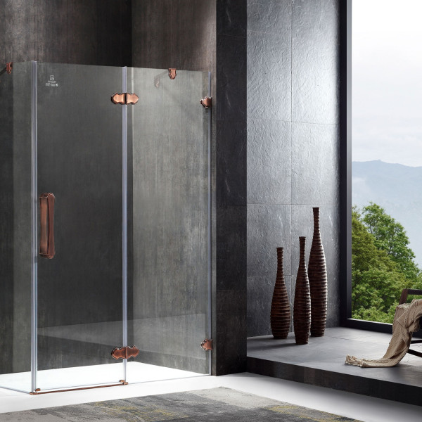 ANZZI SD-AZ25BZ Deacon Shower Enclosure In Antiqued Bronze With Clear Glass