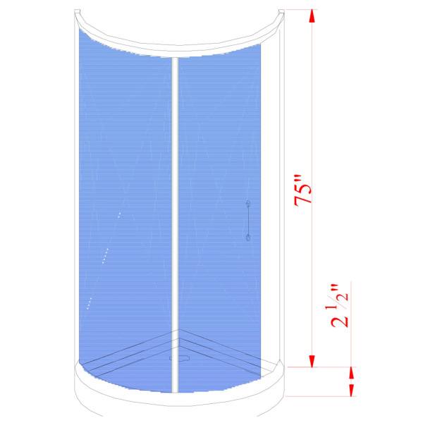 Aston Global SD908-..-40-5 Semi-Frameless Round Sliding Shower Enclosure