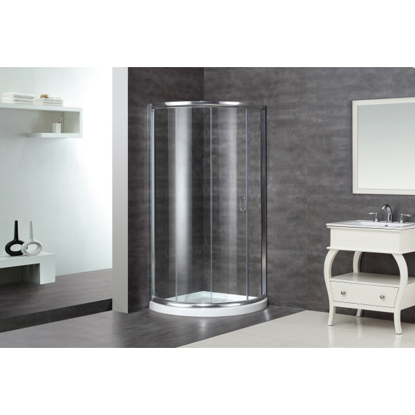 Aston Global SD908-TR-..-36-5 Semi-Frameless Round Shower Enclosure w/ Base