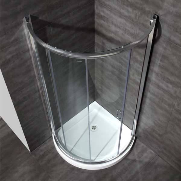 Aston Global SD908-TR-..-40-5 Semi-Frameless Round Shower Enclosure w/ Base