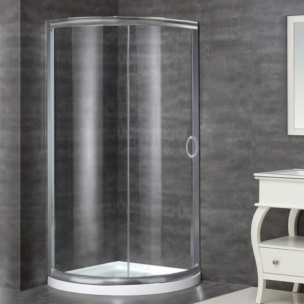 Aston Global SD908-TR-..-36-5 Semi-Frameless Round Shower Enclosure w/ Base