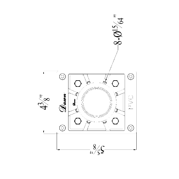 Dawn SDB040206 PVC Shower Drain Base with Rubber Fitting