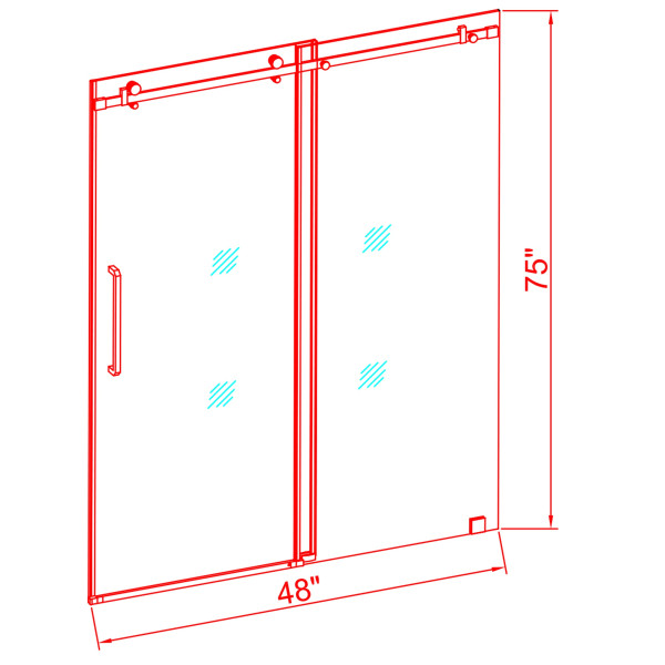 Aston Global SDR976-..-48-10 Moselle Frameless Sliding Shower Door