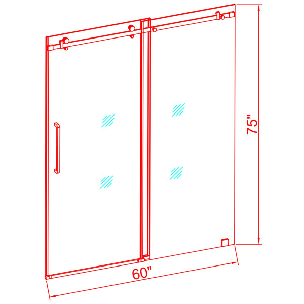 Aston Global SDR976-..-60-10 Moselle Frameless Sliding Shower Door