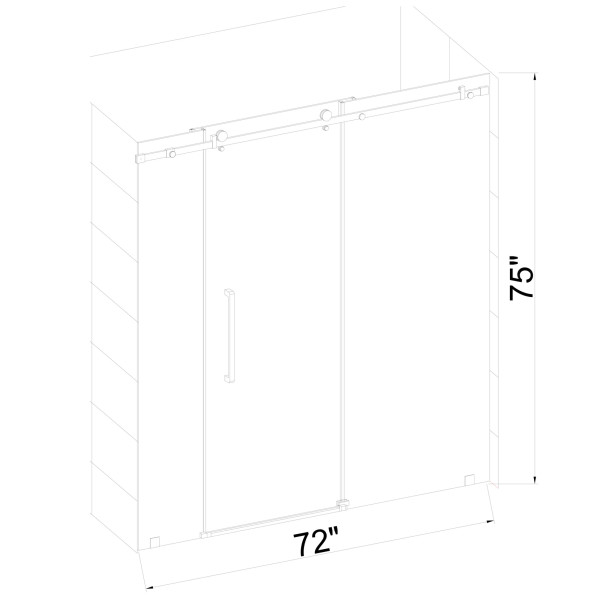 Aston Global SDR976-..-72-10 Moselle Frameless Sliding Shower Door
