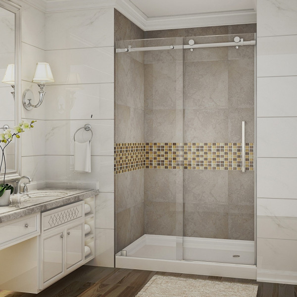 Aston Global SDR976-TR-..-48-10-R Sliding Shower Door w/ Right Shower Base