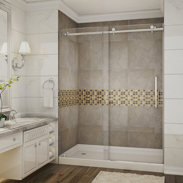 Aston Global SDR976-TR-..-60-10-L Sliding Shower Door With Left Shower Base