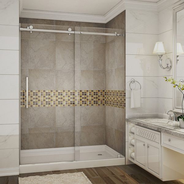 Aston Global SDR976-TR-..-60-10-R +Sliding Shower Door w/ Right Shower Base